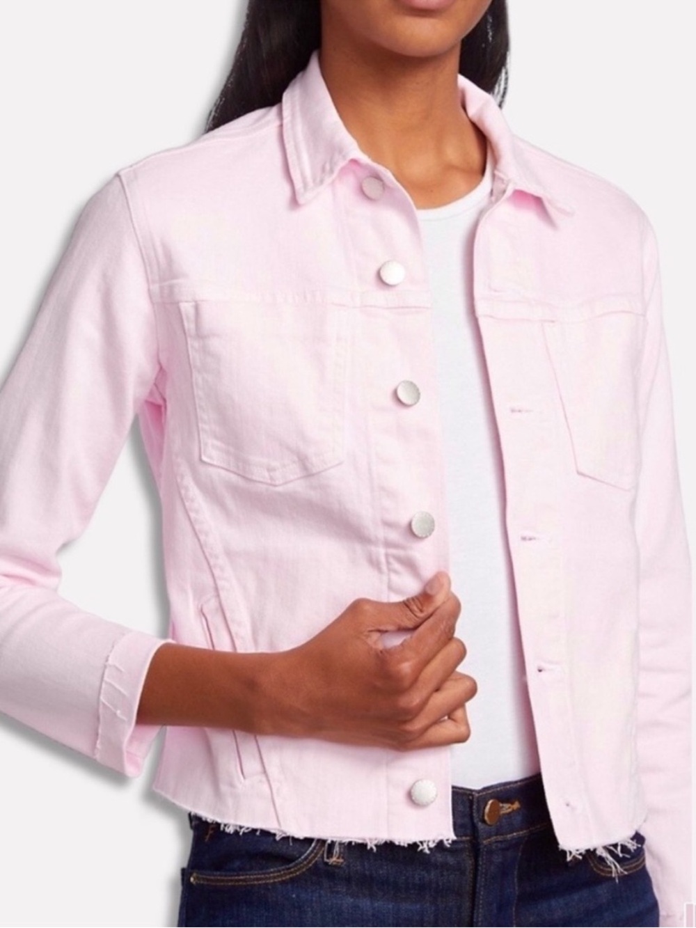 L’Agence Janelle denim jacket pink